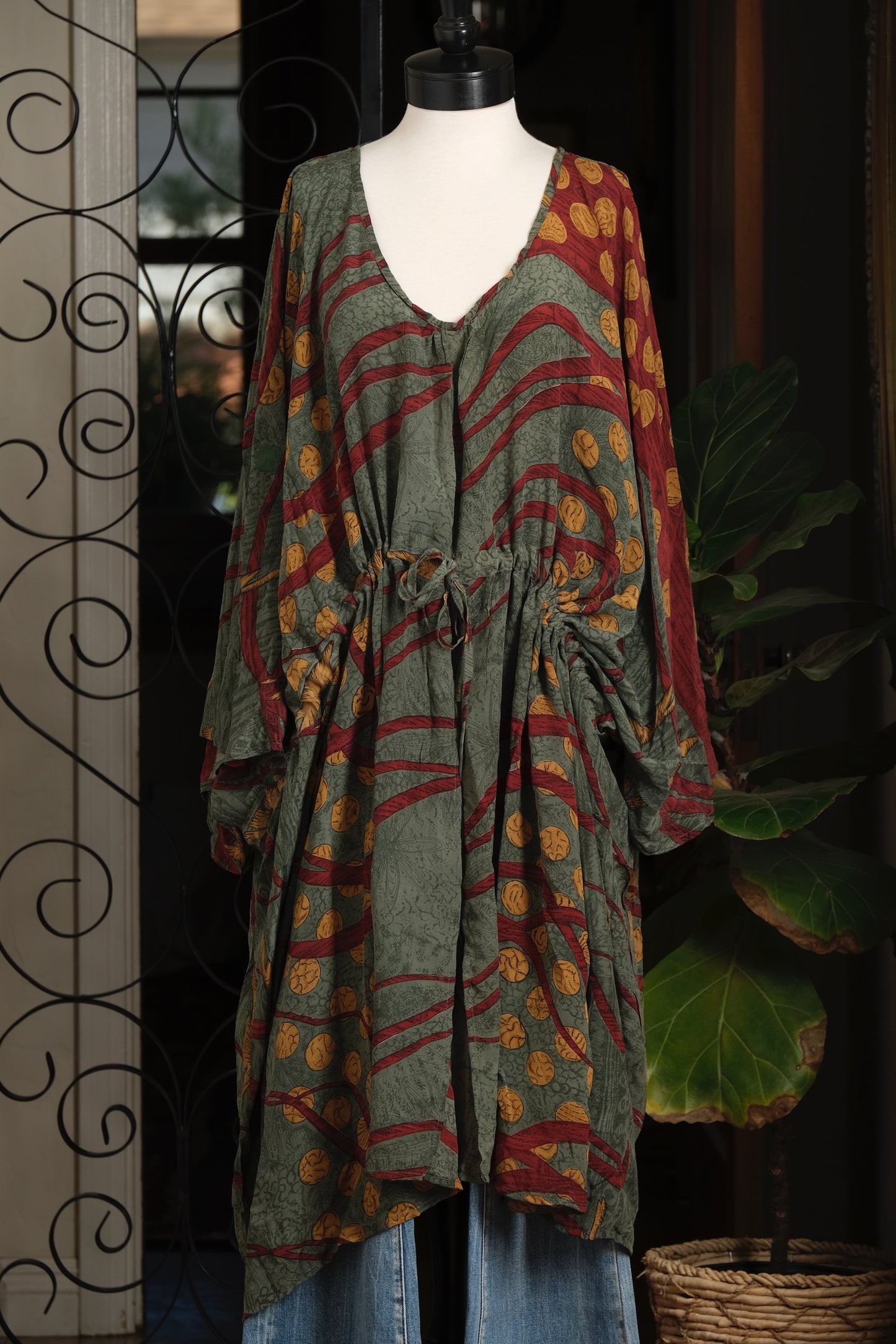 Drawstring Tunic in Golden Dotv