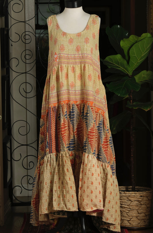 Kantha Celestial Maxi in Blue Leaf