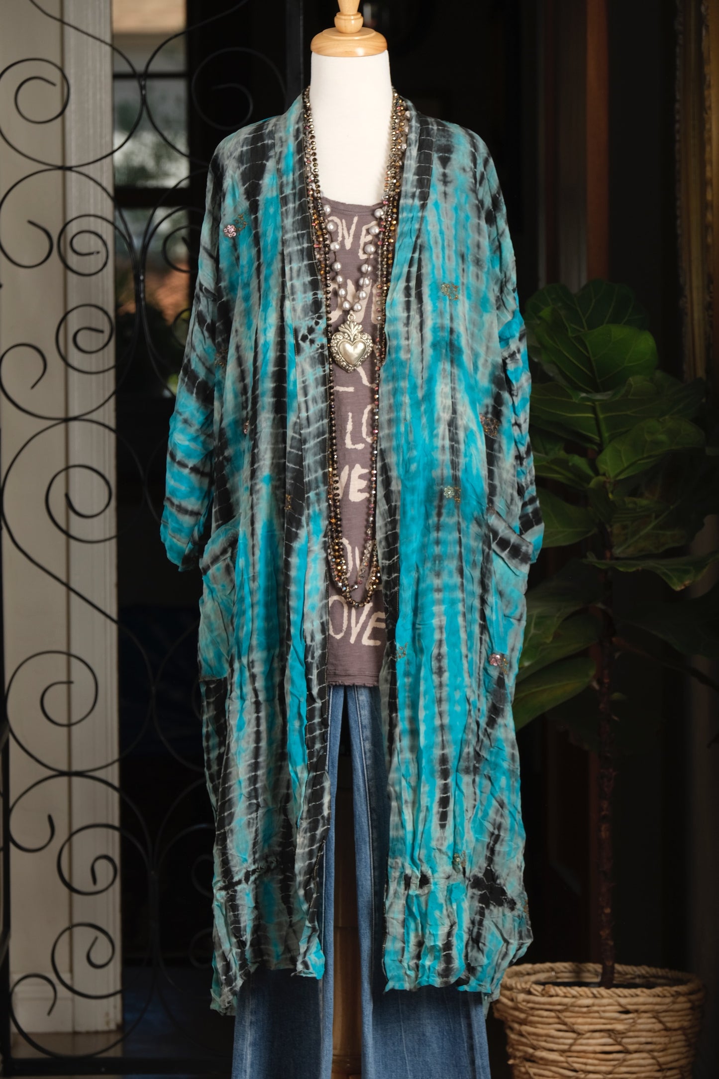 Smoke Duster In Turquoise Starlight
