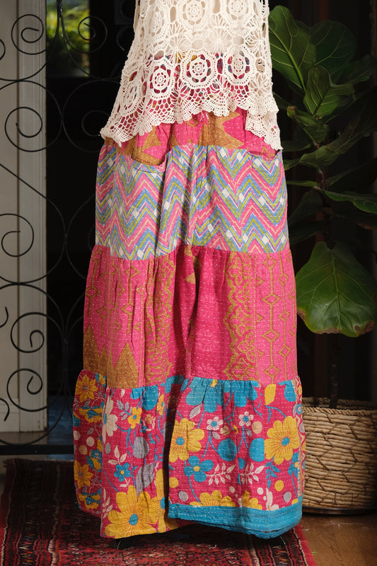 Pocket Pant in Pink Zigzag