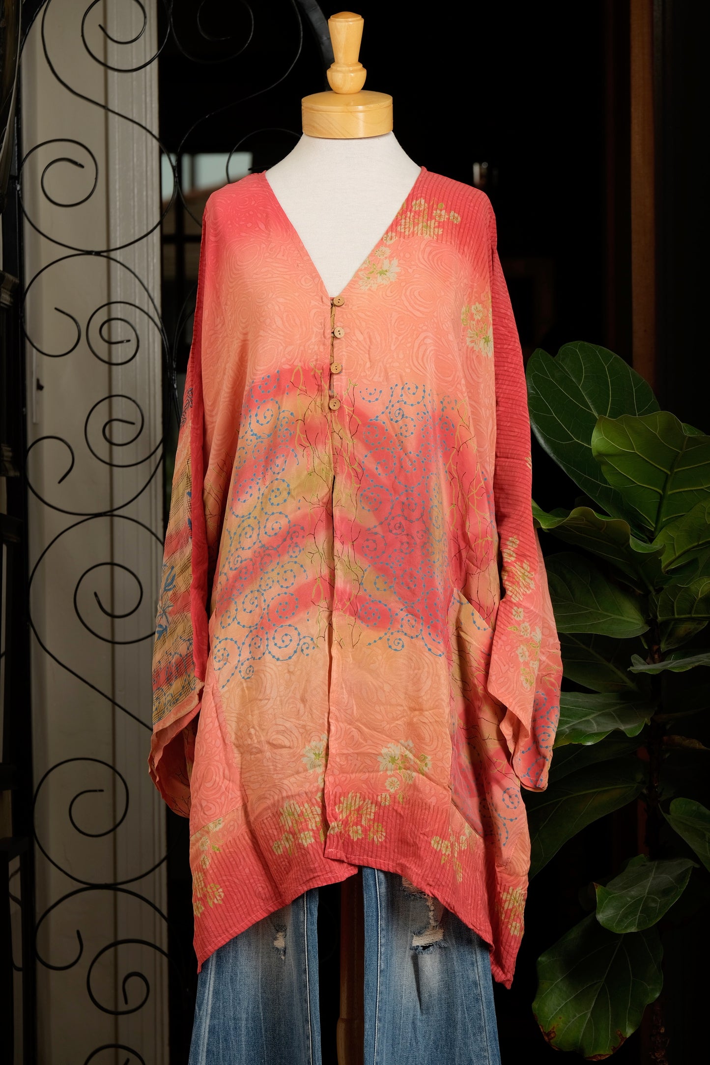 Split Tunic in Peachy Orange