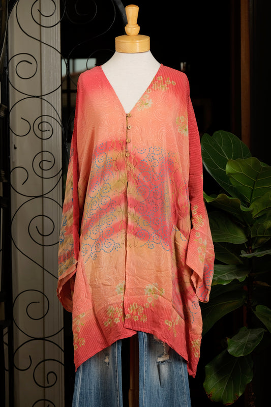 Split Tunic in Peachy Orange