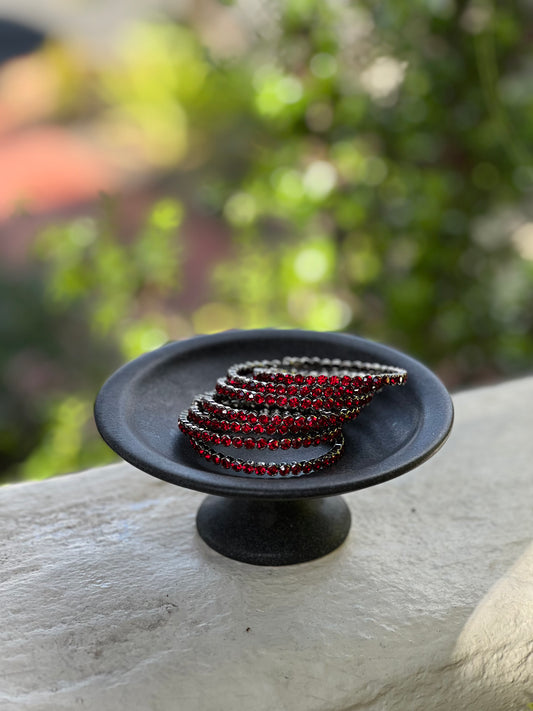 Dream on Bracelet Red Dark Silver