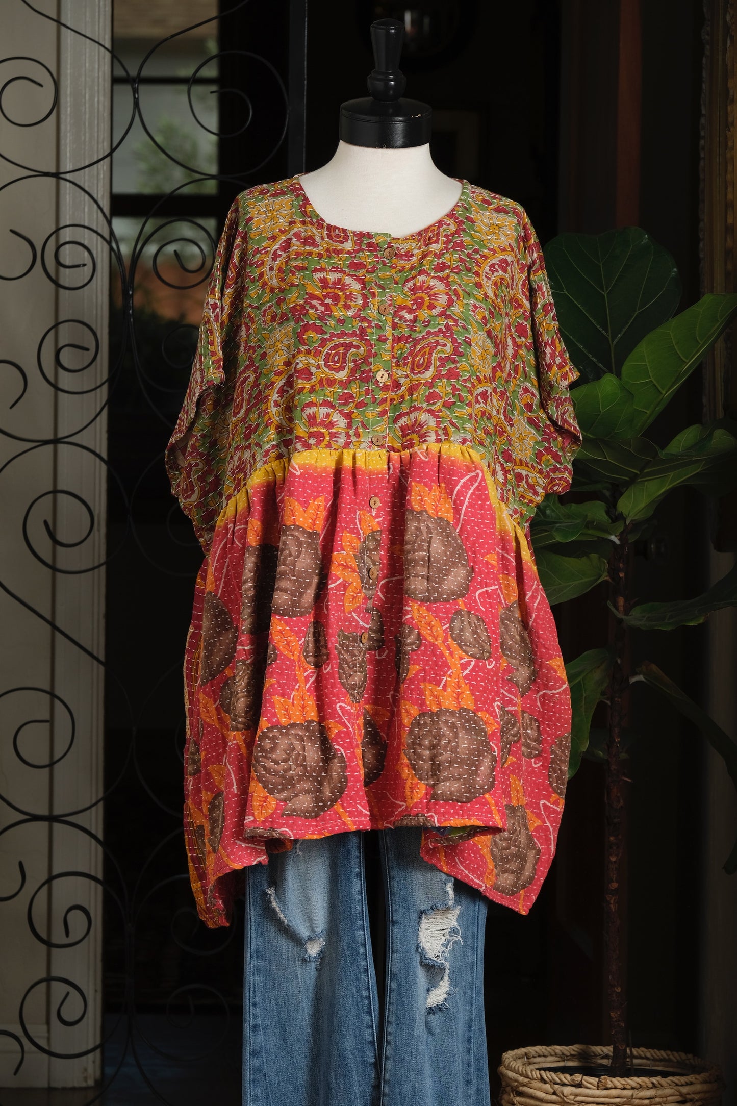 Button Down Mini in Brown Rose