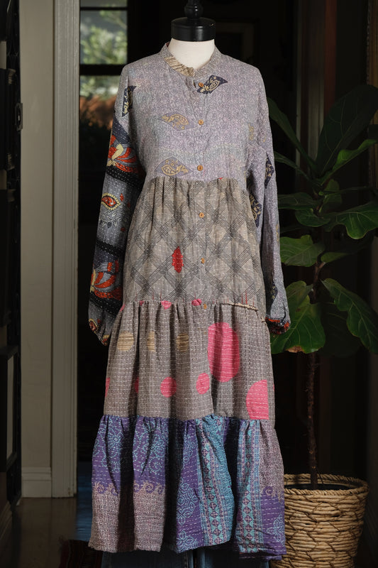 Majestic Duster Dress in Grey Garden
