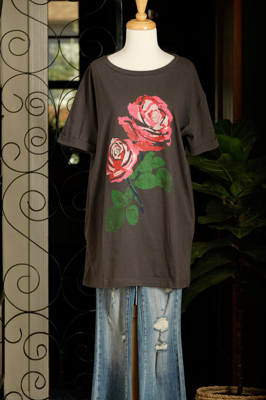 Rose T Shirt in Red