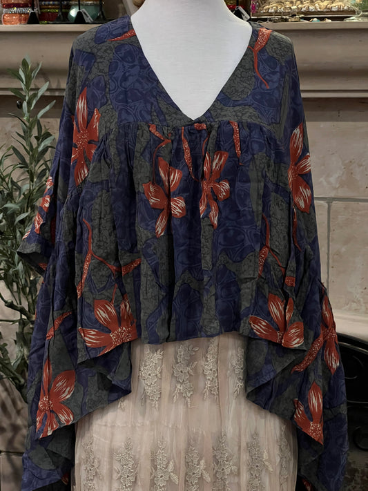 Gold Dust Crop Top in Carnelian Flower