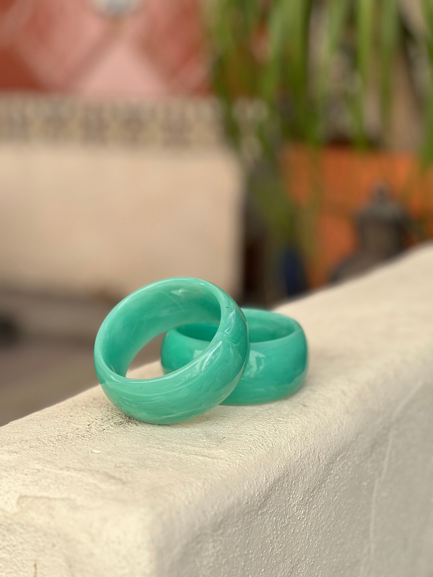 Bangle Bracelet in Aqua Swirl