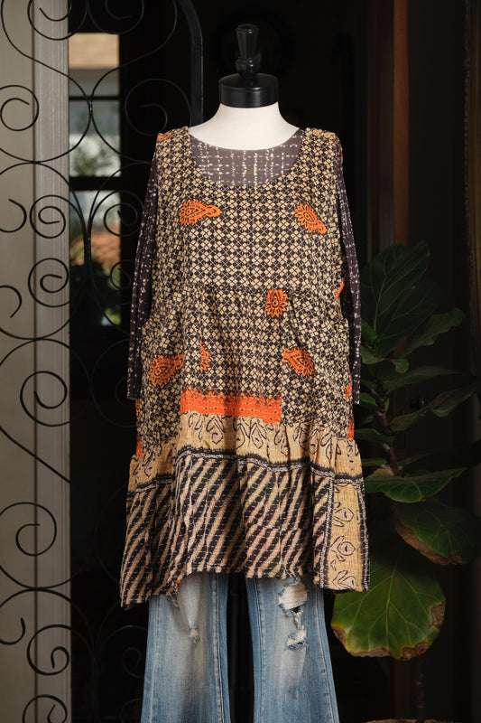 Kantha Pinafore Mini in Scotch Kiss