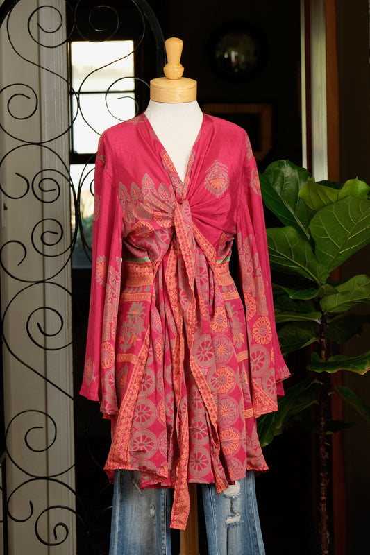 Tie Duster in Jaipur Pink