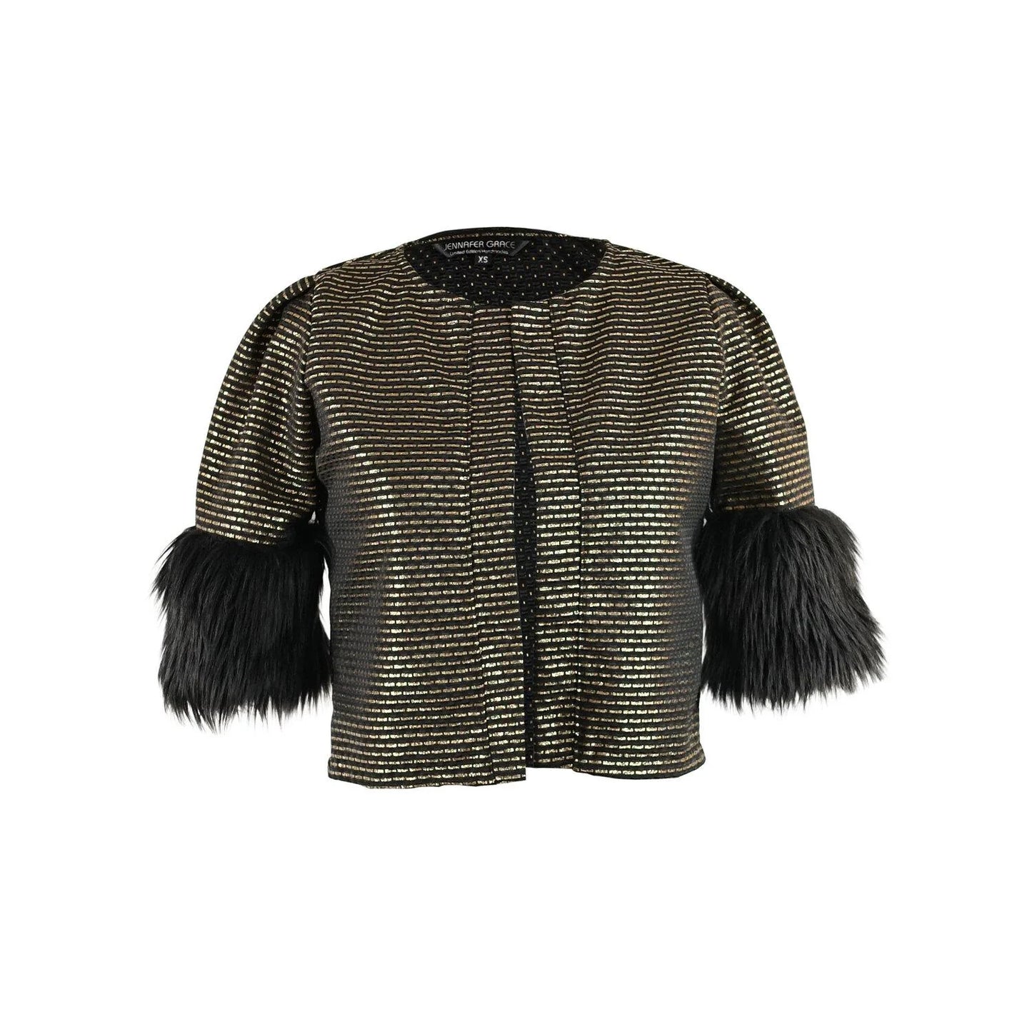 Goldie Faux Fur Cuff Crop Jacket by Jennafer Grace