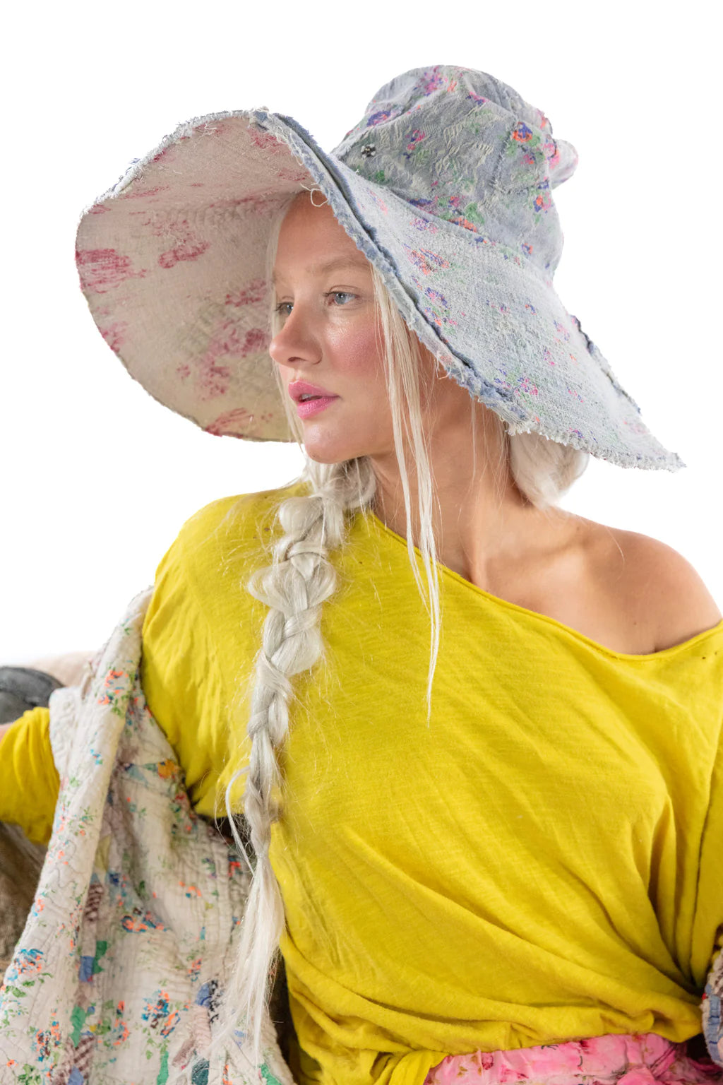 Floral and Jacquard Neema Hat by Magnolia Pearl