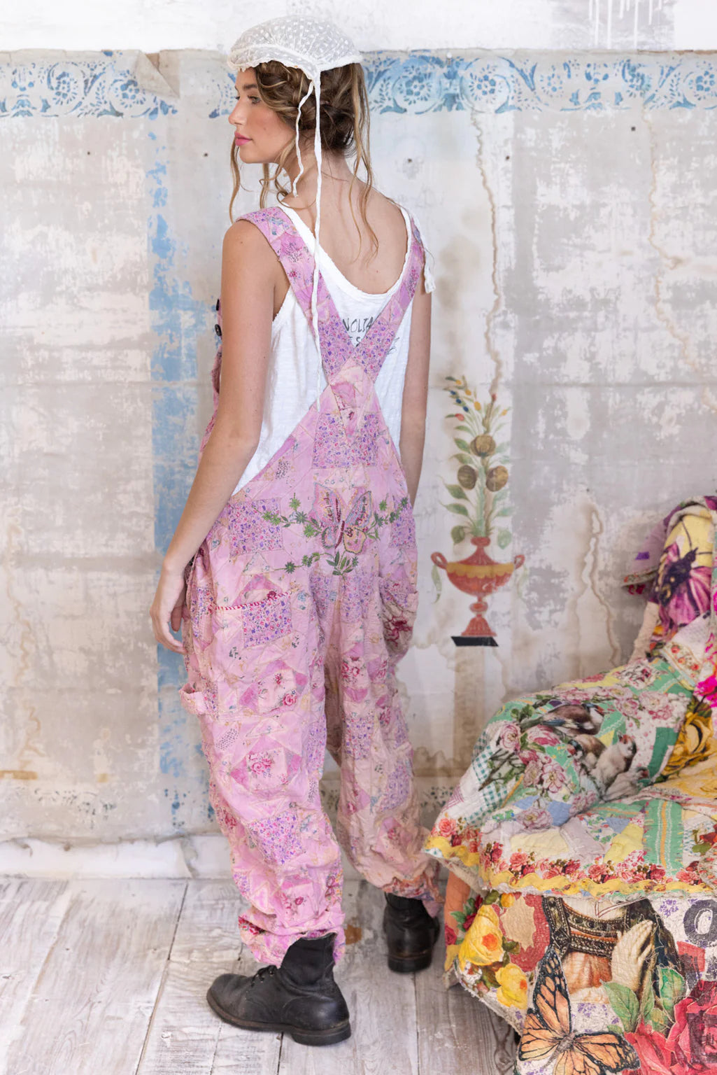 Quiltwork Embroidered Overalls by Magnolia Pearl