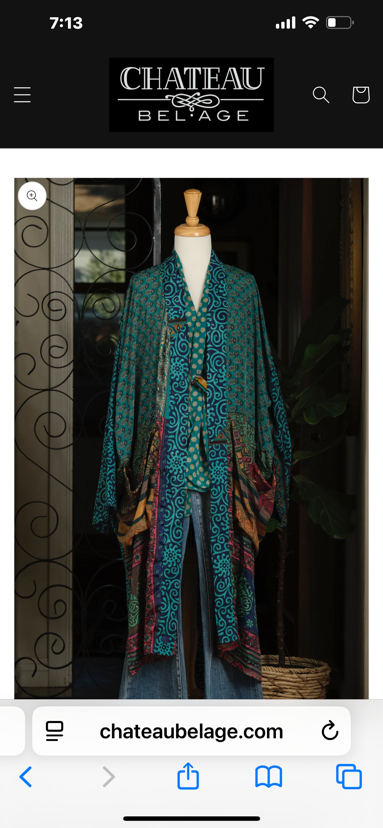 Silky Pocket Duster In Teal Shimmer
