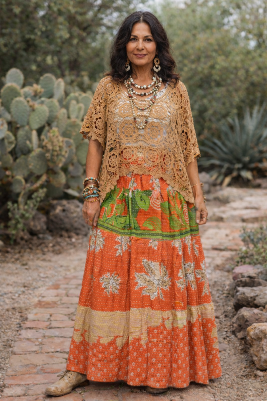 Pocket Pant in Orange Tiger Flower