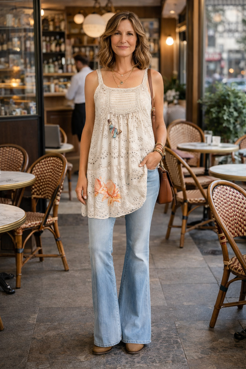 Appliqué Eyelet Love Camisole