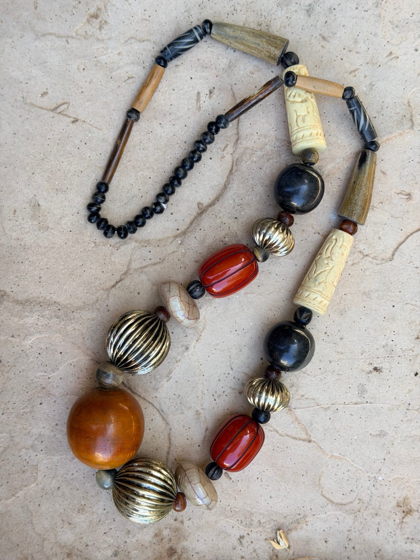 Chunky Necklace in Pewter Flame