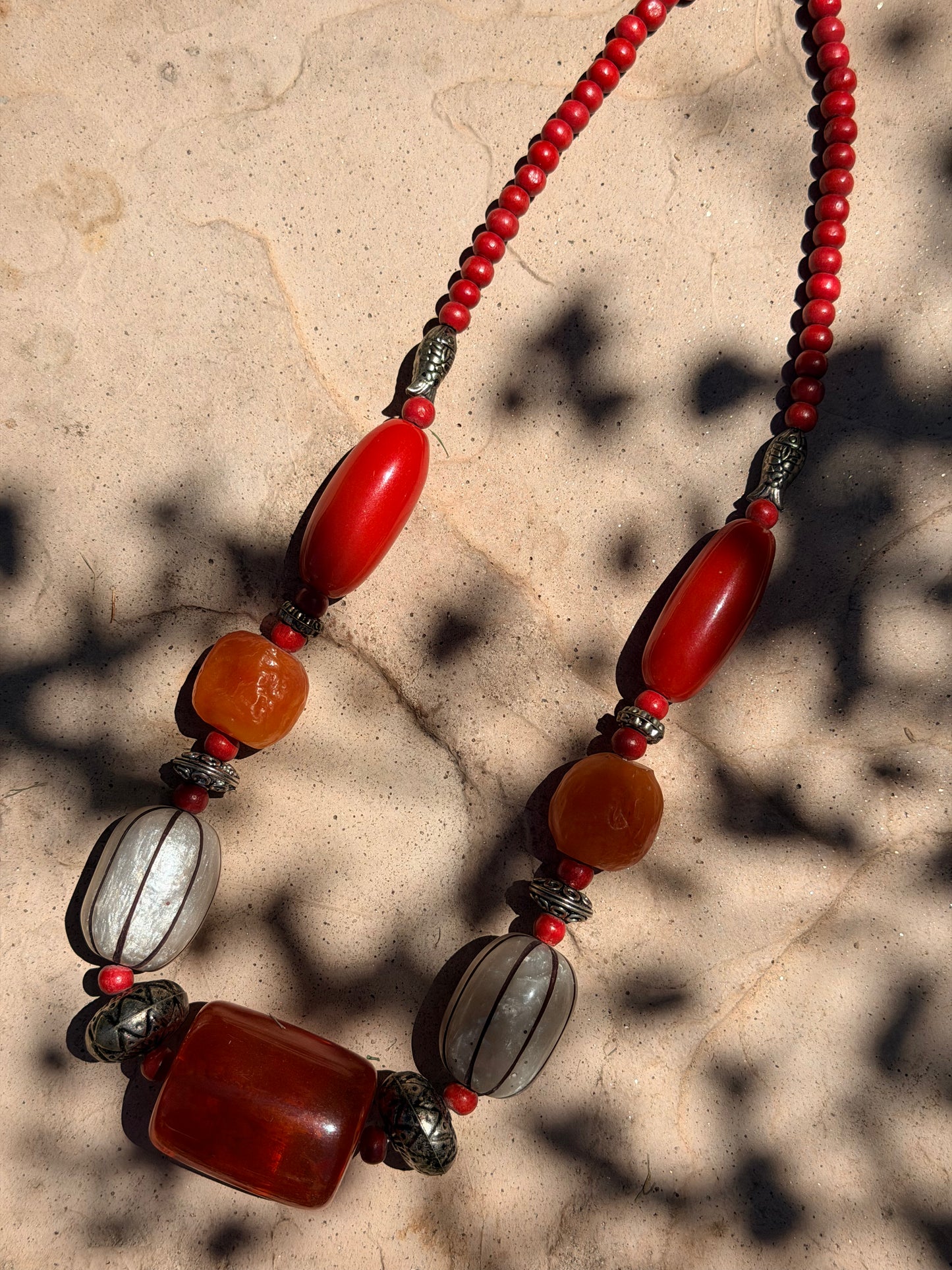 Chunky Necklace in Persimmon Orange