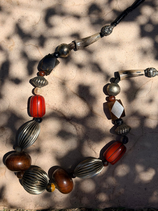 Chunky Necklace in Burnished Browns – Chateau Bel Age Boutique