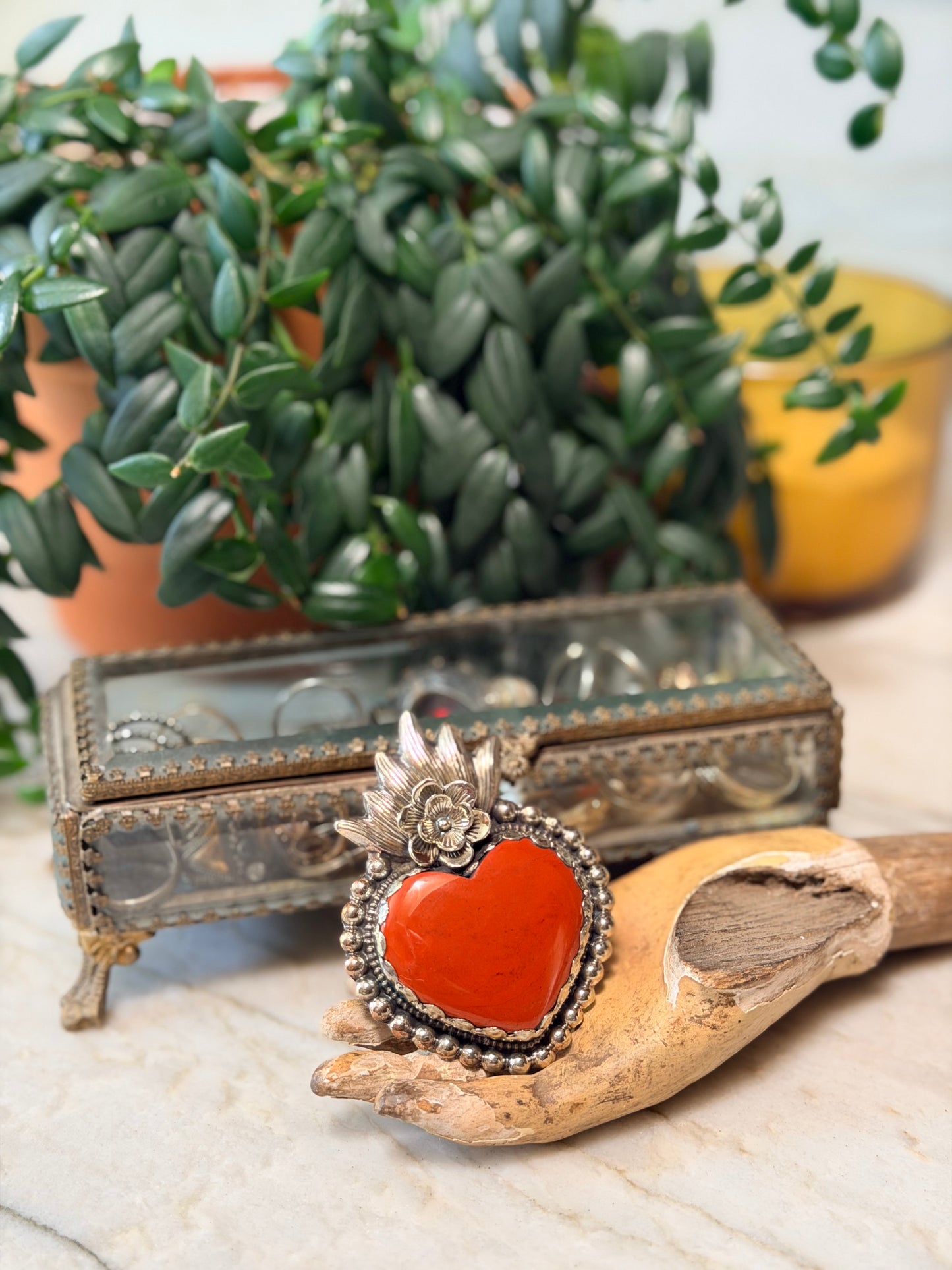 
solid bronze
sterling silver plated

silver plated

sacred heart ring

ring

red jasper ring

hand casted

chateau bel age

adjustable ring