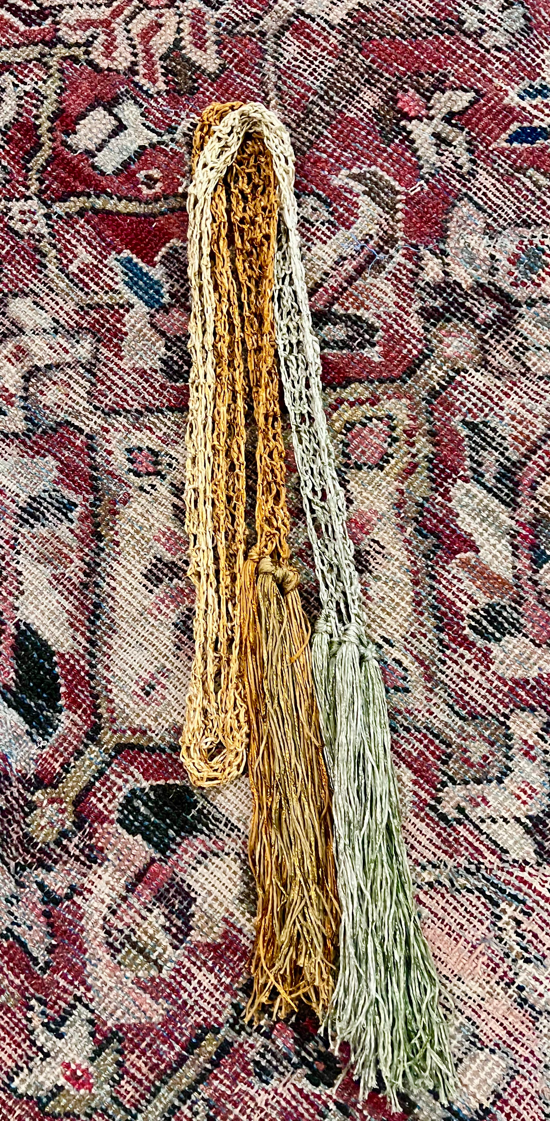 tassel scarf

st jazmin

scarf

sage

handmade scarf

golden