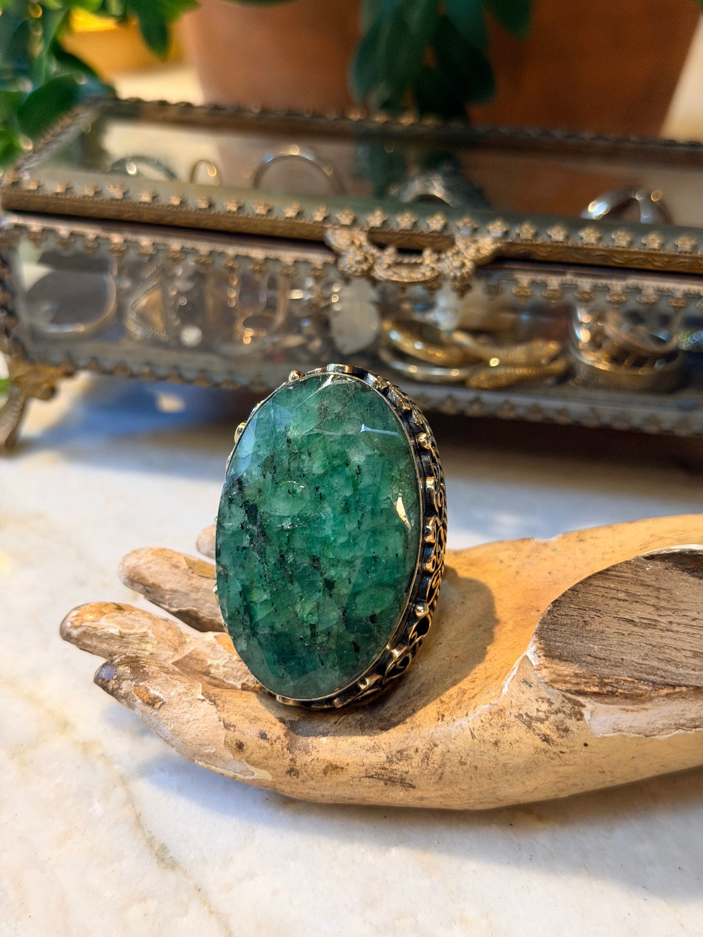 Faceted Oval Ring