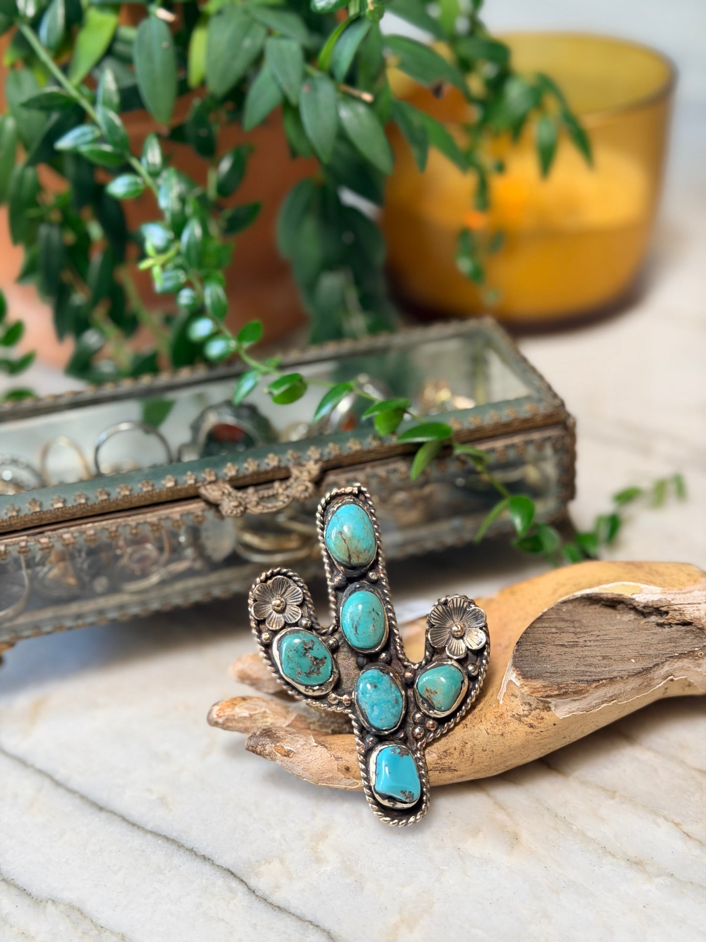 Cactus Ring in Turquoise 1764 – Chateau Bel Age Boutique