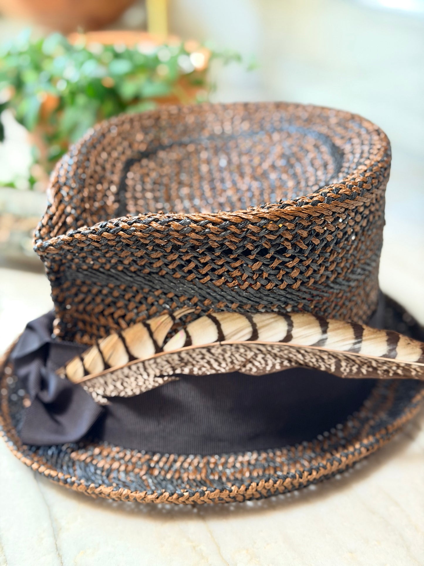 Black Bourbon Straw Hat