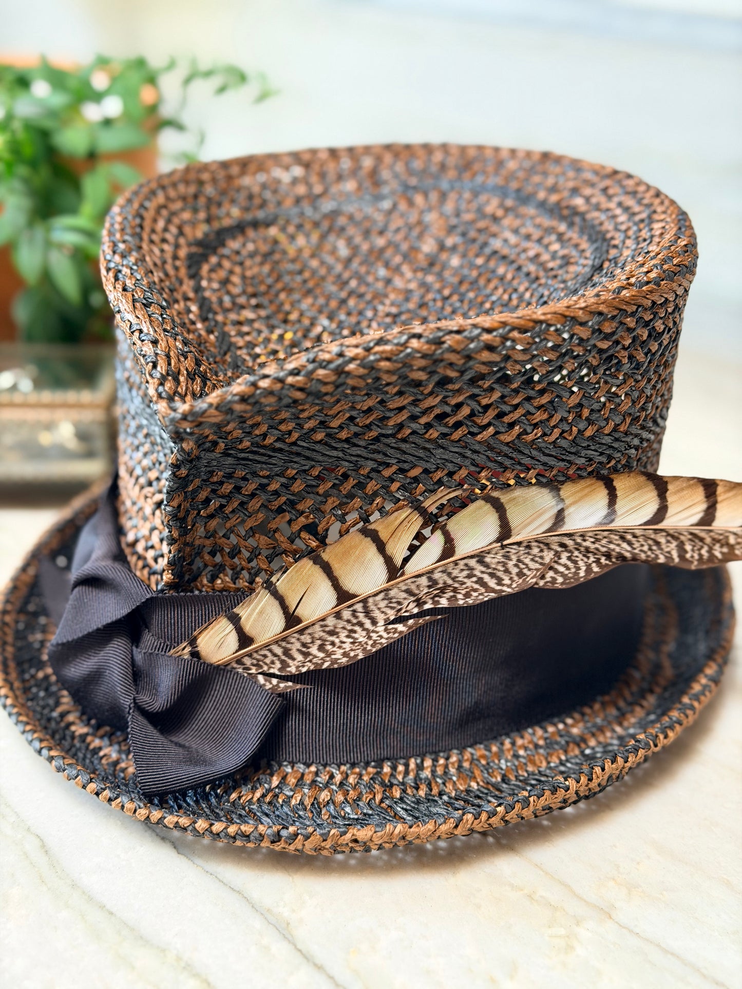 Black Bourbon Straw Hat