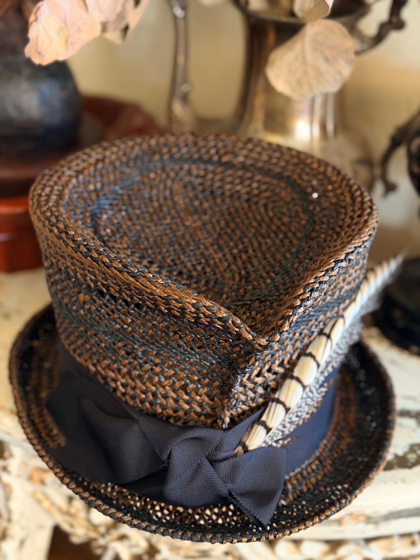 Black Bourbon Straw Hat
