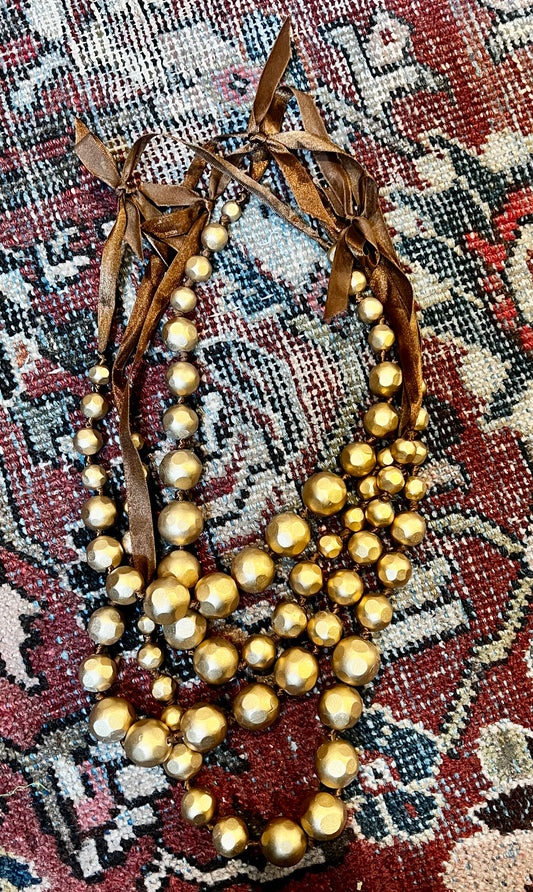 Gold Nugget Wooden Necklace – Chateau Bel Age Boutique