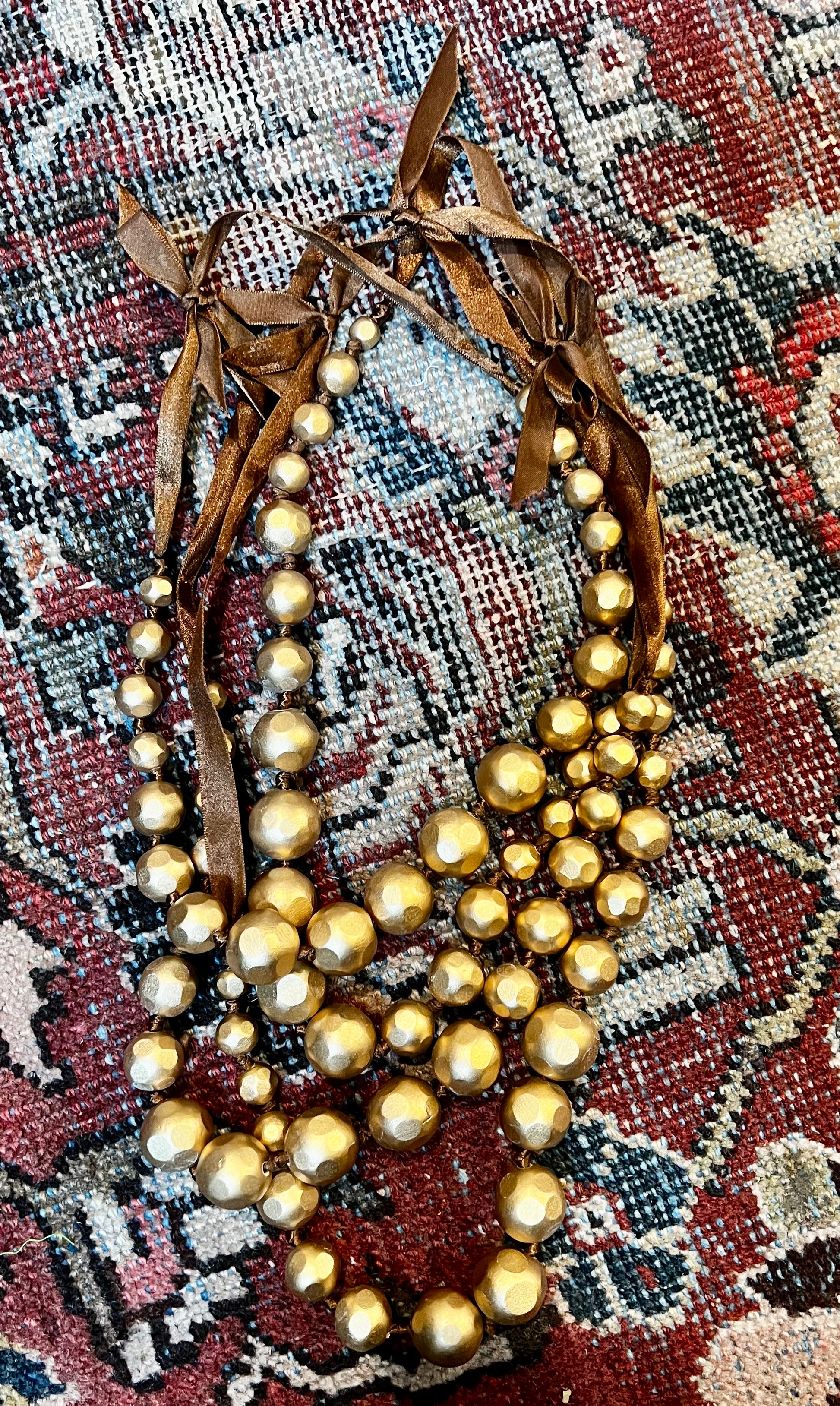 Gold Nugget Wooden Necklace – Chateau Bel Age Boutique