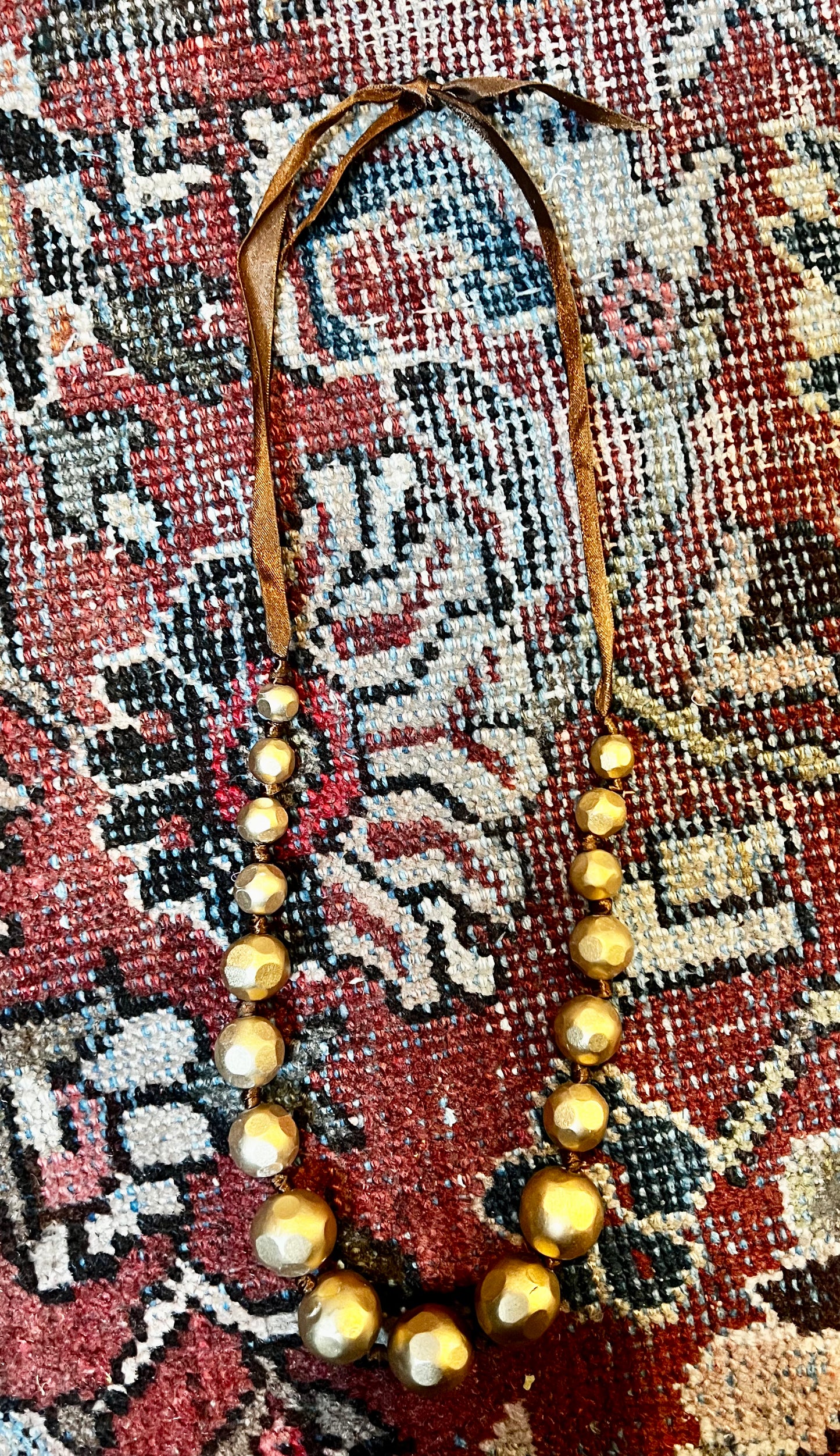 Gold Nugget Wooden Necklace – Chateau Bel Age Boutique (view 2)