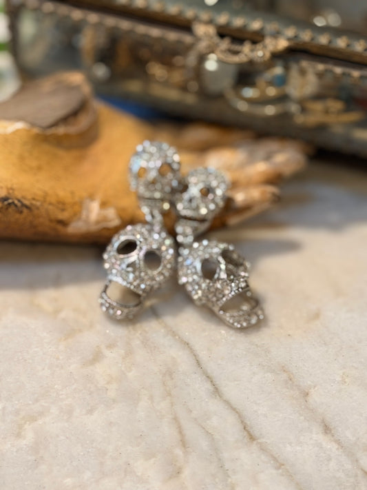 Dead Man’s Party Earrings in Clear Silver – Chateau Bel Age Boutique