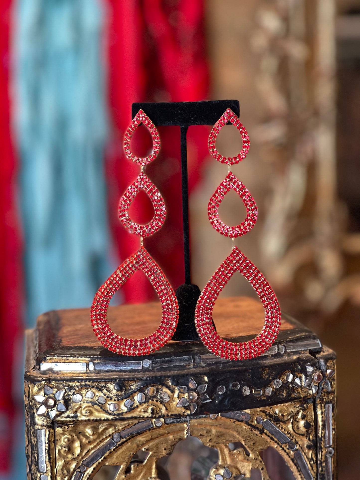Red Reign Statement Earrings