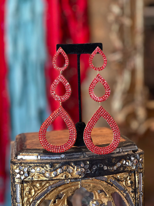 Red Reign Statement Earrings