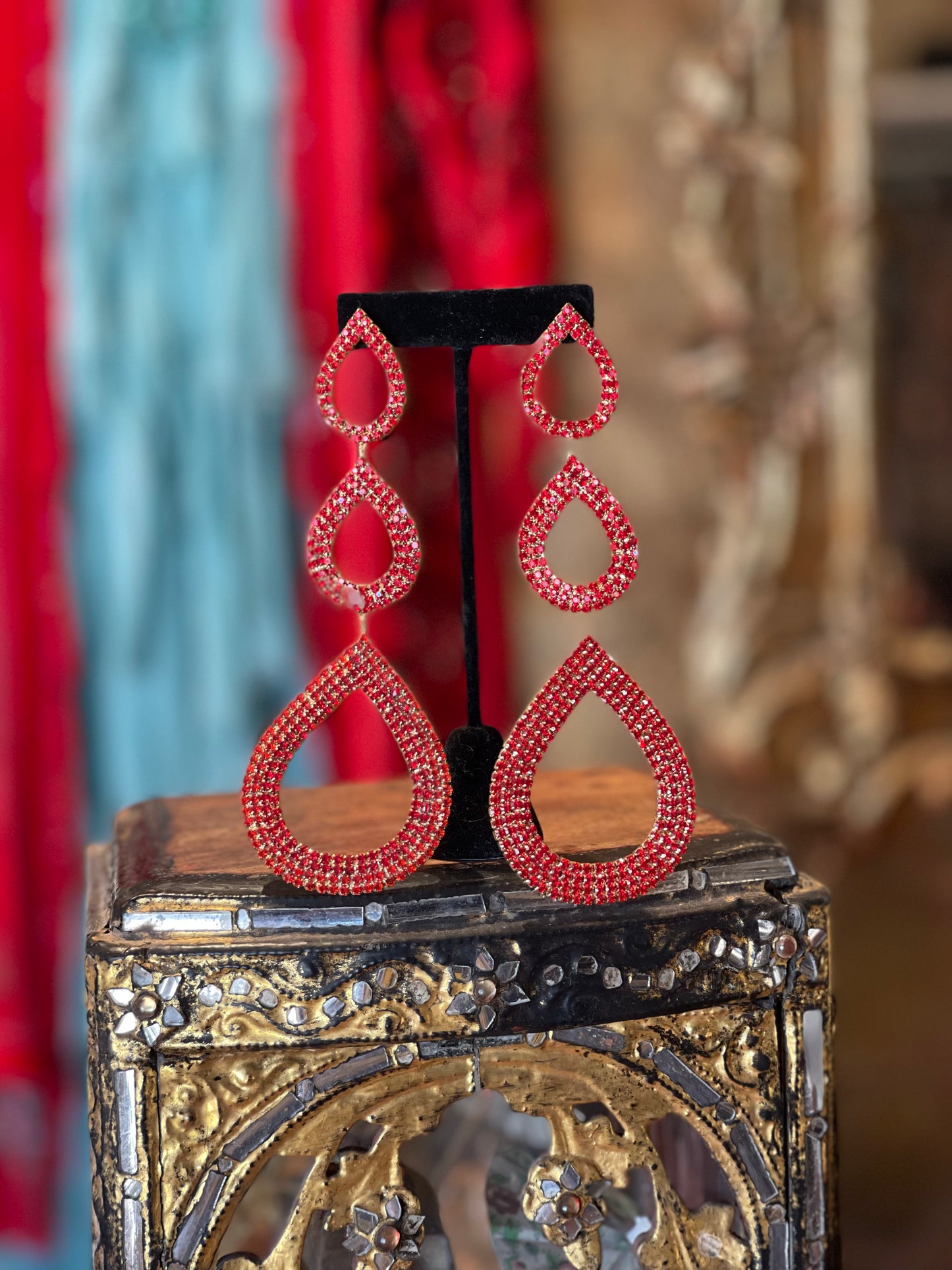 Red Reign Statement Earrings