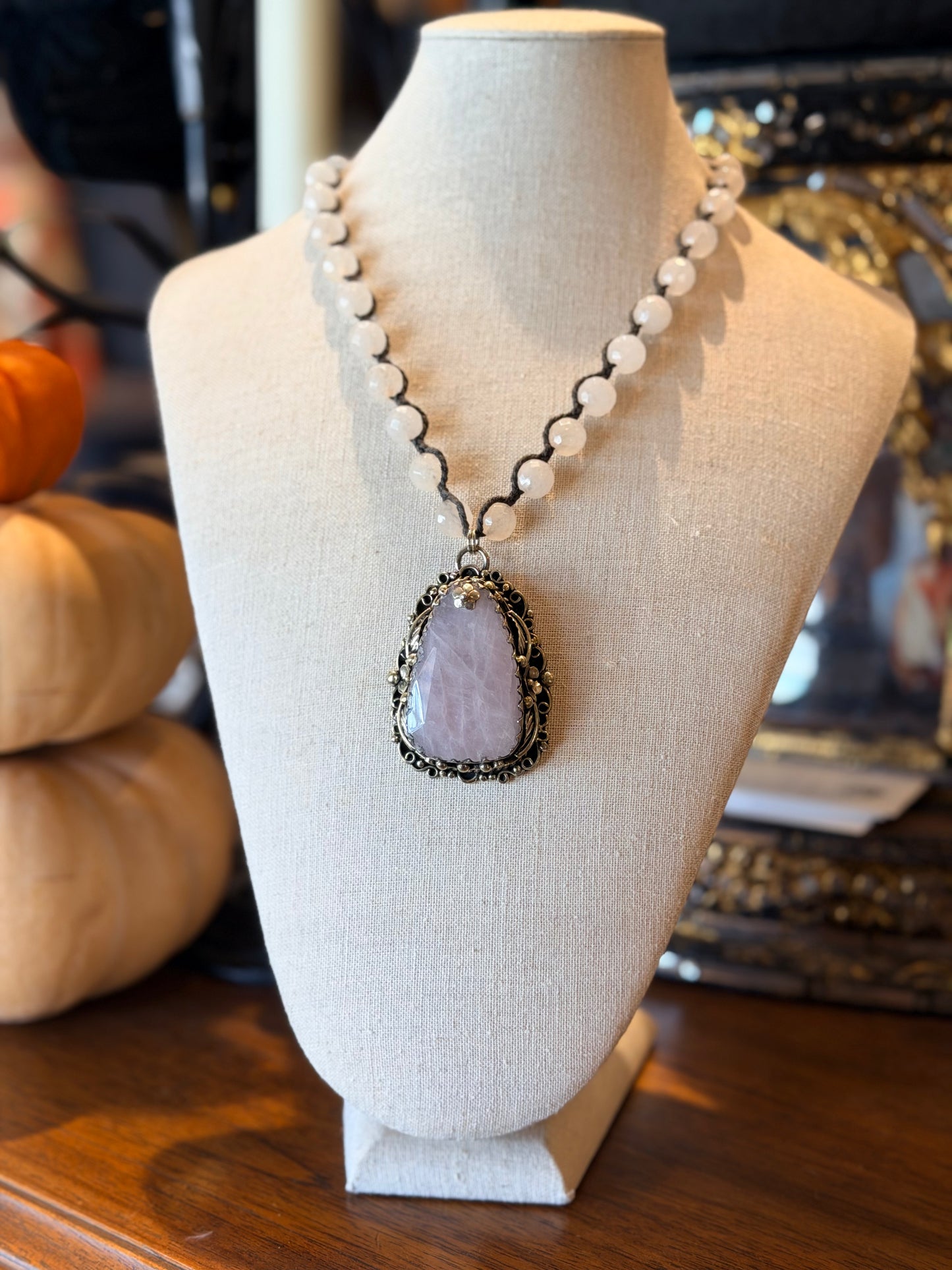 Pink Quartz Necklace 1830 – Chateau Bel Age Boutique