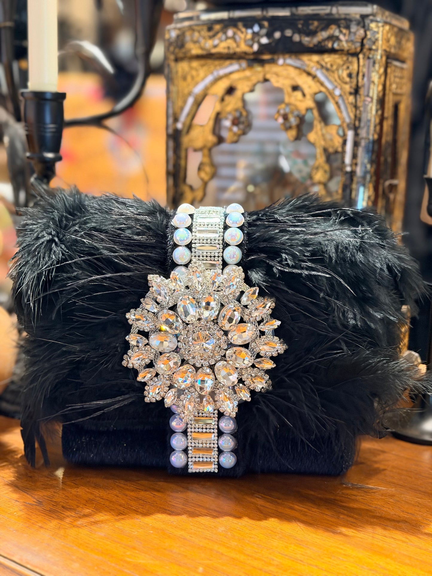 High-Wire Girl Feather Purse in Black – Chateau Bel Age Boutique