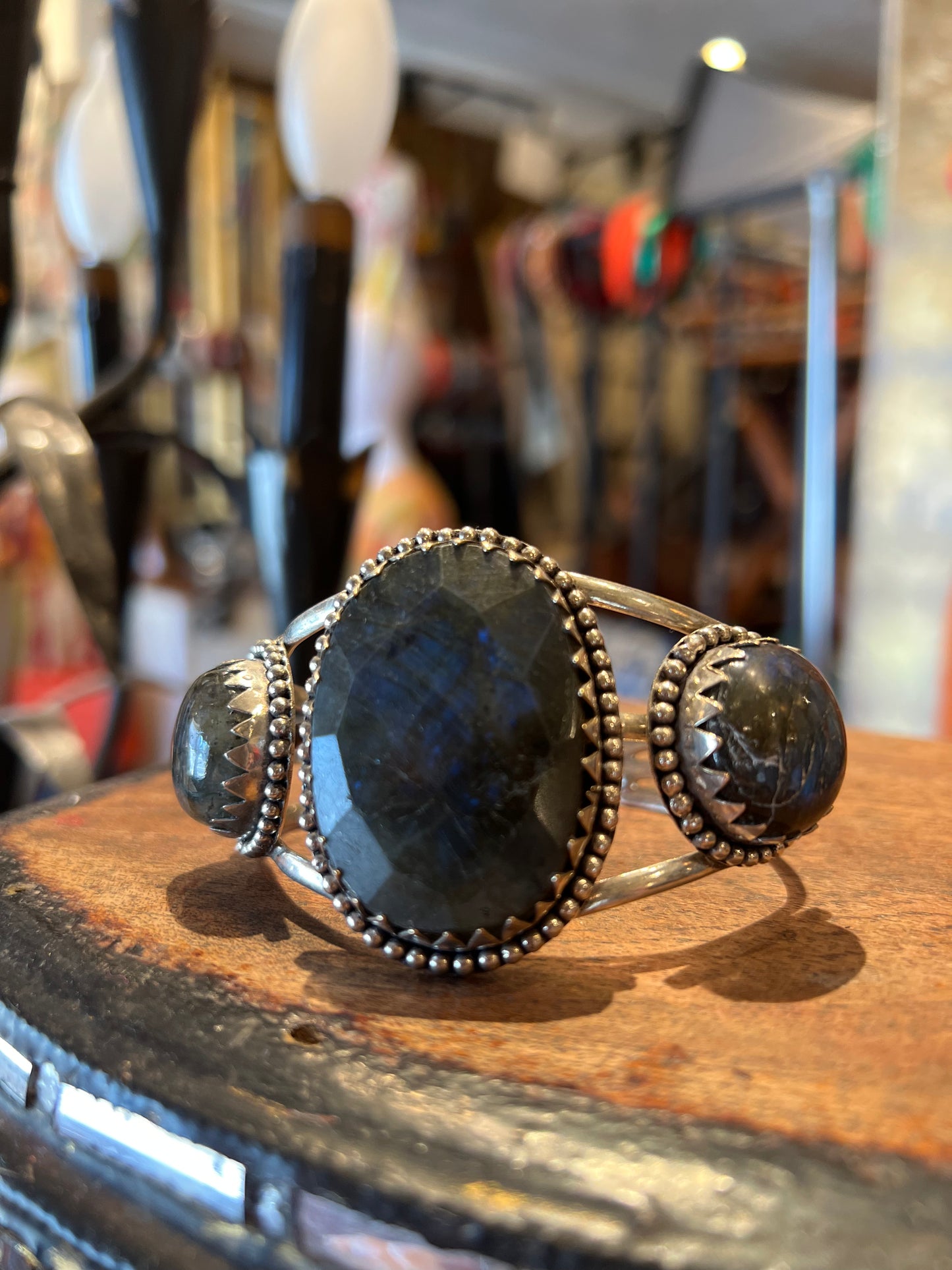 Del Ray Cuff in Faceted Labradorite