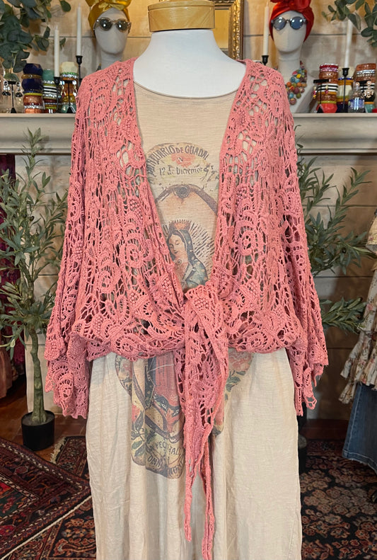 Crochet Wrap in Rose