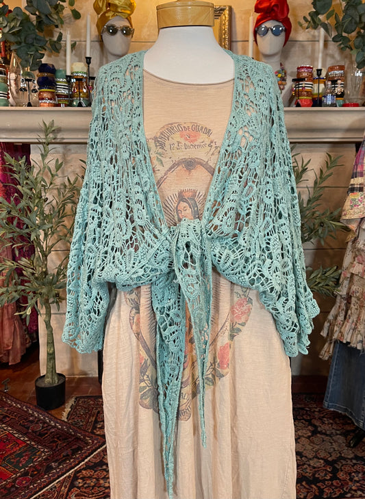 Crochet Wrap in Mint