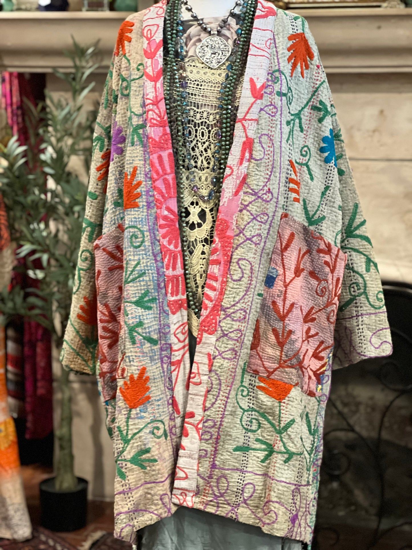 Suzani Cozy Coat in Flower Power