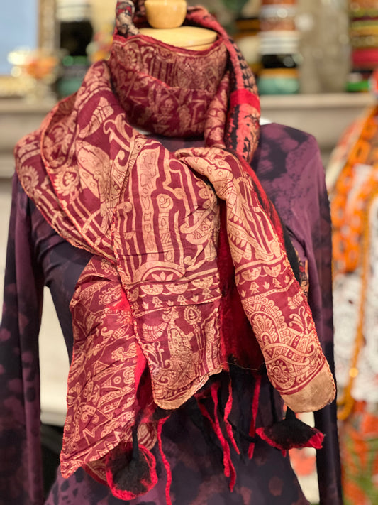 Lotus Scarf in Dragon's Blood