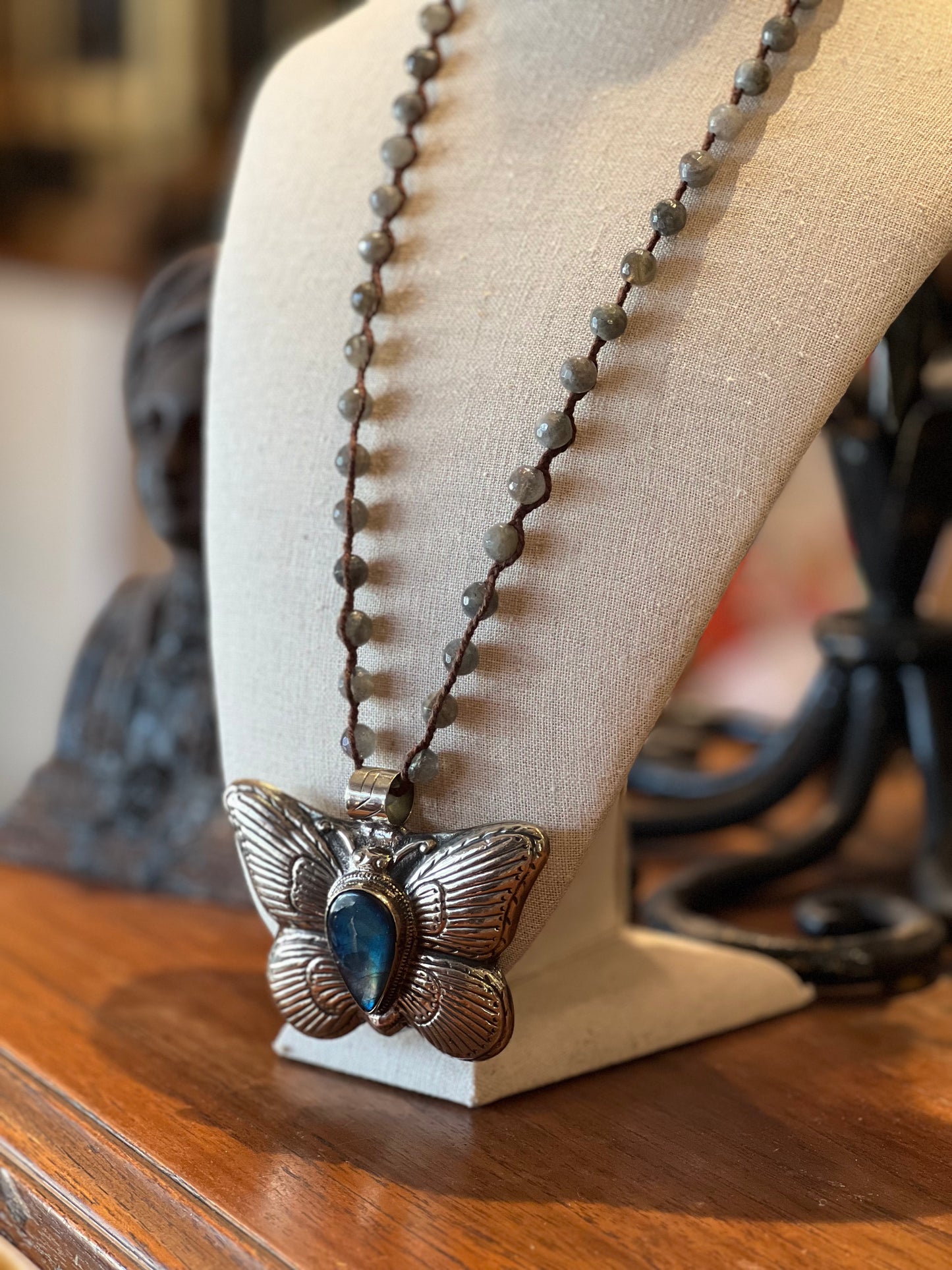 Butterfly with Labradorite Stone 1257 Necklace