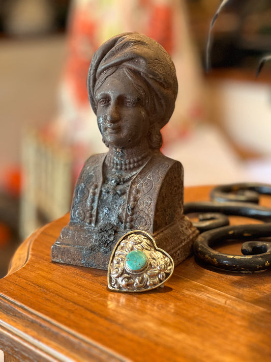 Heart Ring with Turquoise