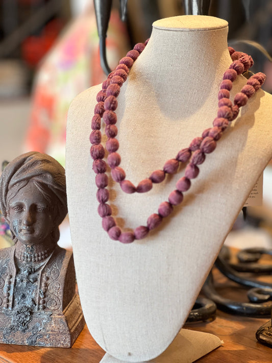 Beaded Necklace in Garnet