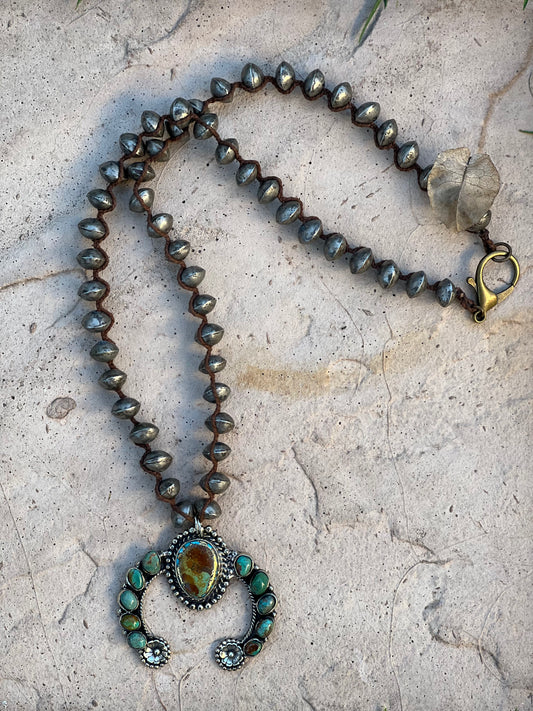 Turquoise Squash Blossom 1273 Necklace