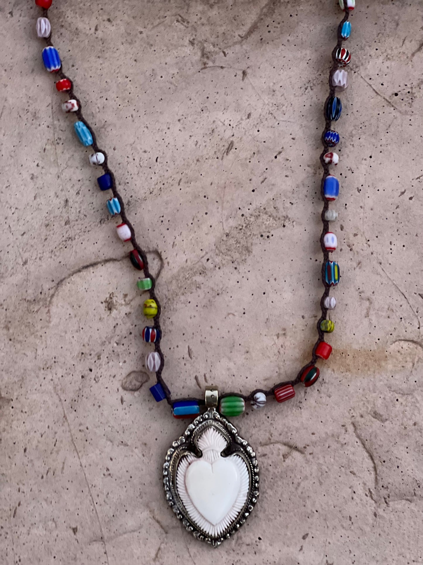 Milagro Bone Trade Beads 1296 Necklace