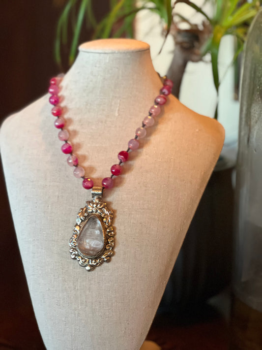 Quartz Crystal Buddha 1287 Necklace